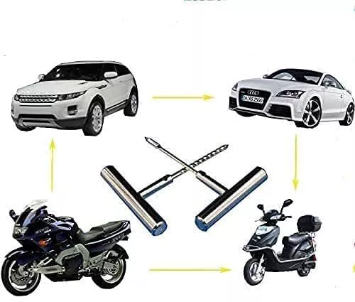 32pz Kit Riparazione Forature d'Emergenza Pneumatici Gomme Tubeless Auto/Moto - Foto 6 di 7