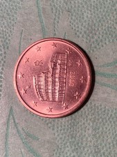 ITALIA 5 centesimi 2002 FDC con errore di conio dovuto ad asse ruotato di 90°