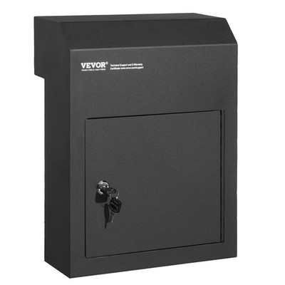 Through The Door Key Drop Box, Heavy Duty Steel Through the Door Mailbox with 1.