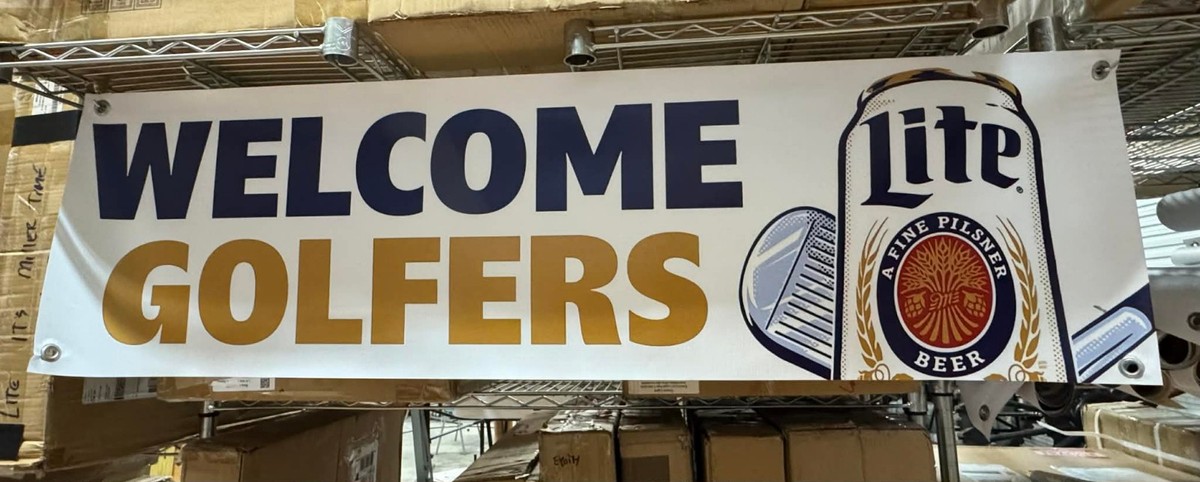 Miller Lite Welcome Fishermen Banner 48x14 Vinyl Fishing Beer Sign