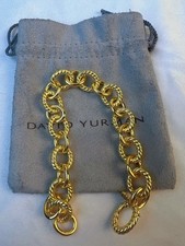 David Yurman 18k Yellow Gold Oval Cable Link 12mm Chain Bracelet 