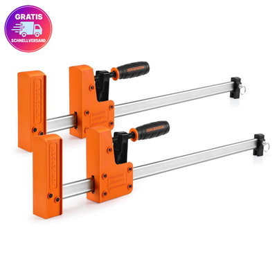 JORGENSEN Profi Schraubzwingen Set 2tlg 600mm 680kg Spannkraft Heavy Duty Stahl