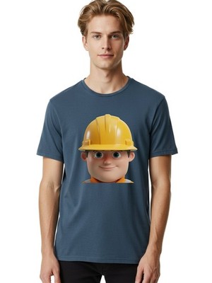 Construction-Worker-2 Mens Graphic Tee, 100% Cotton, Casual Summer Wear