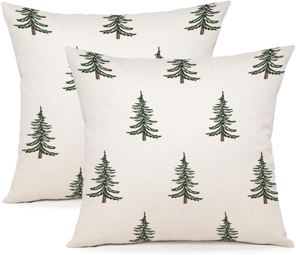 Kissenbezug 40X40 Cm 2Er Set Leinen Weihnachten Dekokissen FüR Sofa 2 StüCk-image
