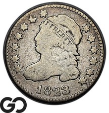 1823/2 Capped Bust Dime *Significant Date, 440k Minted*