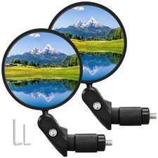 Handlebar Bike Mirrors Bicycle Rearview Mirror Set Adjustable 2 Pcs