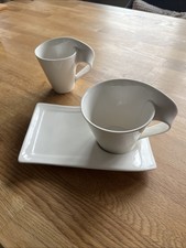 Villeroy & Boch New Wave, 2 Cappuccino Tassen mit einem Unterteller