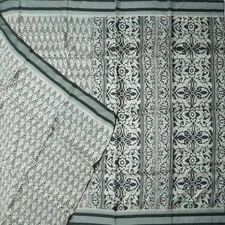 Namaste Vintage Black Sarees 100% Pure Silk Printed Indian Sari 6YD Craft Fabric