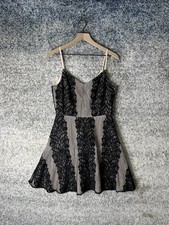 Adelyn Rae Dress Womens Medium Black Lace Fit Flare Mini Strappy Party Cocktail