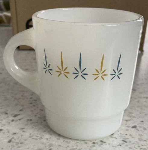 Vintage Anchor Hocking Fire King Candleglow Stacking Coffee Tea Mug EUC