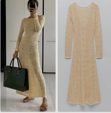 ZARA Pointelle abito in maglia vestito grande UK 12/14 NUOVO