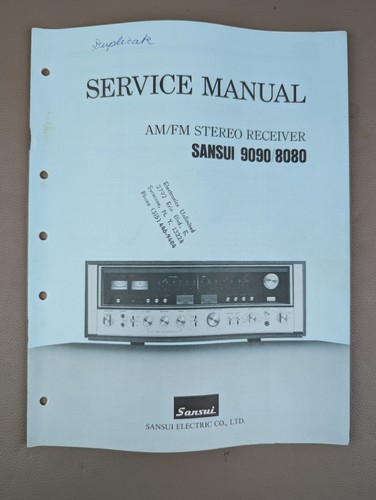 Sansui 9090/8080 Stereo Receiver Service Manual D-412 - Bild 1 von 3