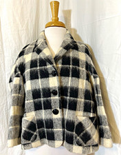 Moschino Cheap and Chic Women Plaid Wool Blend Lined Button Jacket US 6