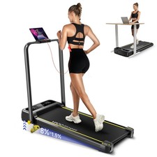YPOO Foldable Treadmill with Incline, Walking Pad with Handle Bar 3 Level Inc...