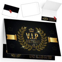A4 Xxl 18 Geburtstag Karte Vip 18Th Birthday Mit Umschlag - Edle Geburtstagskart