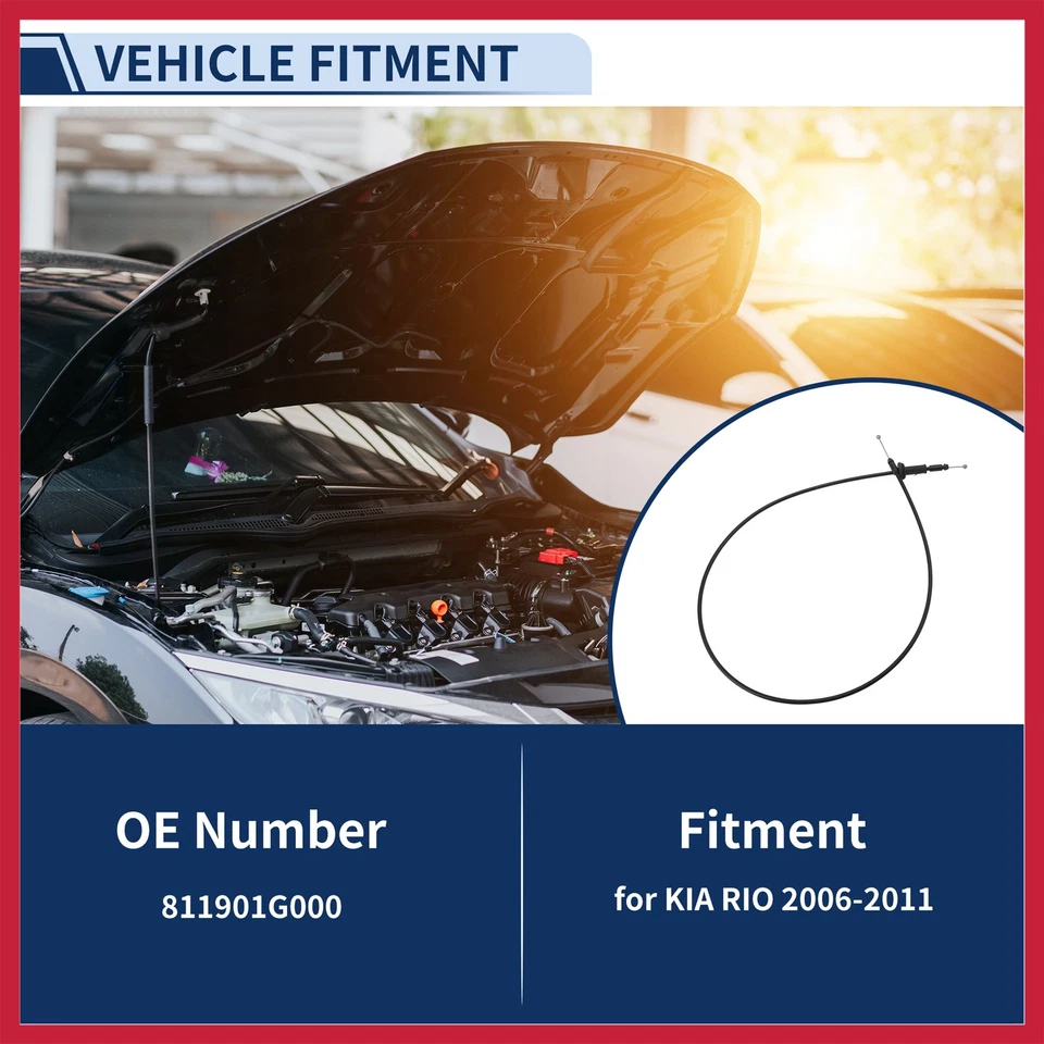 Hood Latch Release Cables for KIA RIO 06-11 No.811901G000 - Image 2 of 4