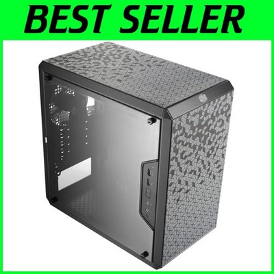 Compact Black PC Case with Airflow Design-