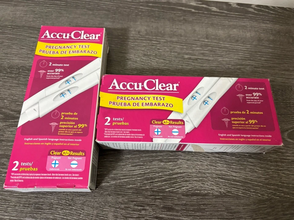 Prueba de embarazo 2 PK Accu-Clear 2 minutos 99% precisa 2 quilates cada una Foto 3 de 3