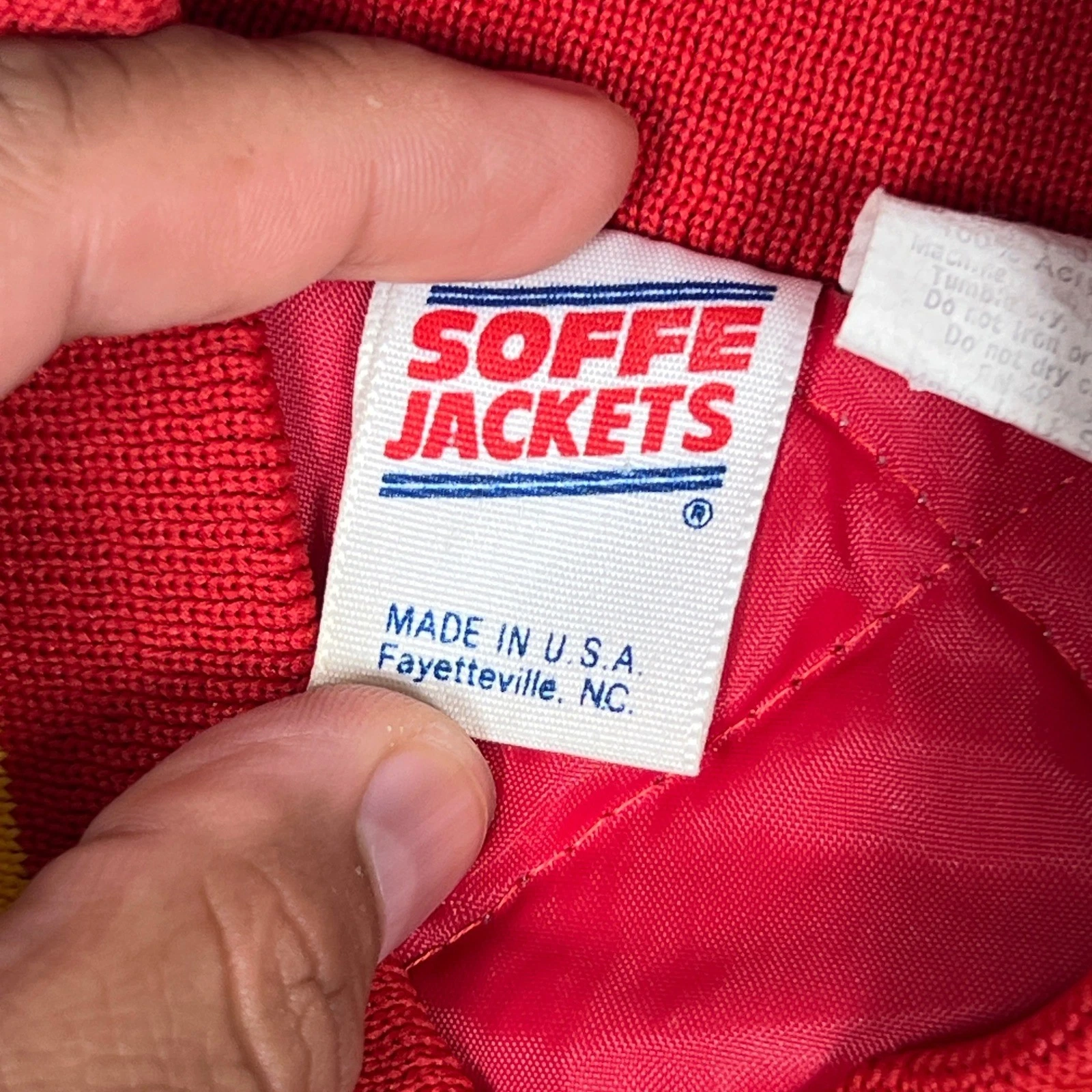 Vintage Soffe US Marines Satin Bomber Jacket Mens XXL Red USMC Embroidered USA - product detail image 3