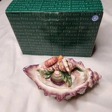 Fitz & Floyd Oceana Sea Shell Covered Covered Dish Nautical Decor NEW IN BOX