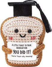 Handmade Funny Graduation Gifts for Her or Him, Positive Crochet Toast with Litt
