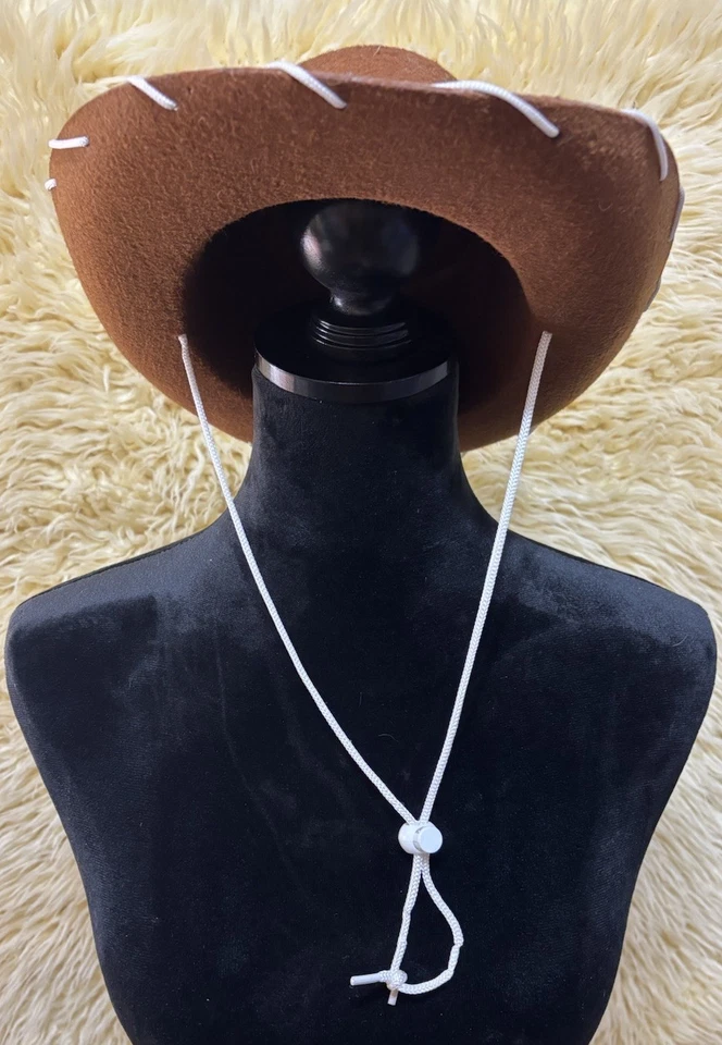 Child Brown Felt Cowboy Cowgirl Hat Western Ranch Costume VTG RETRO Look - Image 3 of 4