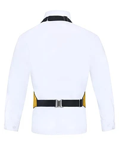  Boys 3 Piece Backless Formal Vest Set – Includes Vest, Bow Tie, Large Gold - Image 2 of 4