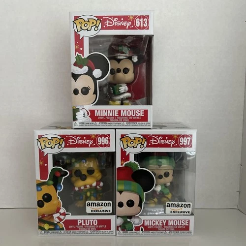 Funko Pop! Disney Mickey #997, Minnie Mouse #613 & Pluto  #996 Amazon Exclusive