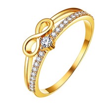 Anillo de boda infinito de circonita cúbica brillante para mujer promesa banda de compromiso regalo