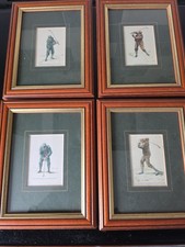 Framed Hand-Coloured Golfing Prints