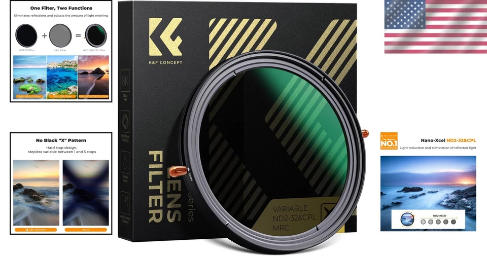 77mm Circular Polarizer & Variable ND Filter - Perfect for Captivating Photos - Image 2 of 4