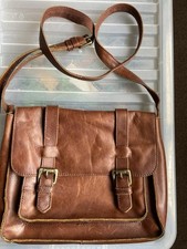 FAT FACE TAN LEATHER SATCHEL SHOULDER BAG