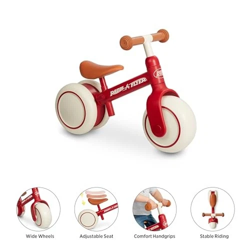 RADIO FLYER BICICLETA DE EQUILIBRIO, JUGUETE PARA BEBÉ, BICICLETA PARA NIÑOS PEQUEÑOS, BICICLETA JUGUETES PARA NIÑOS PEQUEÑOS - ROJO Foto 2 de 4