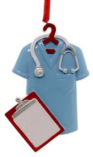 Scrubs Blue Personalized Christmas Tree Ornament