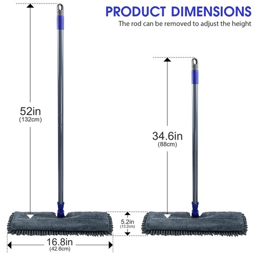 Microfiber Mops for Floor Cleaning,Dust Mop with 4 Reusable Pads,Flat Flip Mo... - Picture 2 of 7