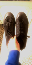 Black Canvas Shoes UK Size 8 Mens Womens Unisex TU Brand Worn Once