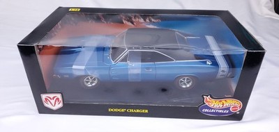 Hot Wheels Collectibles 1969 Dodge Charger Blue 1 18 for sale