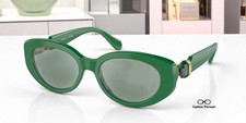 SWAROVSKI SK6002 10079C Dark Green Azure Mirror Silver 53 mm Women's Sunglasses