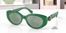 SWAROVSKI SK6002 10079C Dark Green Azure Mirror Silver 53 mm Women's Sunglasses