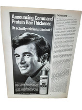 1971 Command Protein Hair Thickener Print Ad Alberto Culver Men’s Grooming