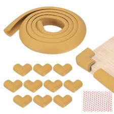 6.5 ft x 2.36 Inch Edge Corner Protector with 10 Corners, Wood Color
