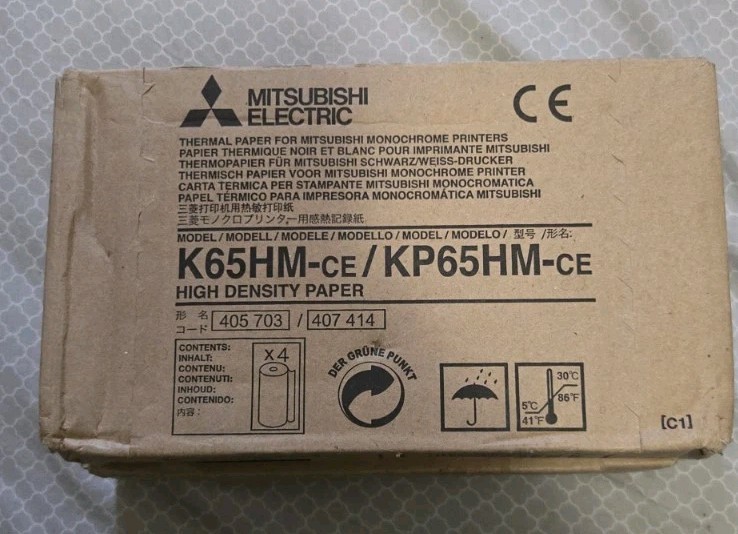 ULTRASOUND THERMAL PRINTER PAPER HIGH DENSITY MITSUBISHI K65HM-CE / KP65HM-CE