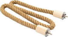 Bird Rope Perch for Parrots, Bendable Natural Jute Boing with Pine Wood and S...
