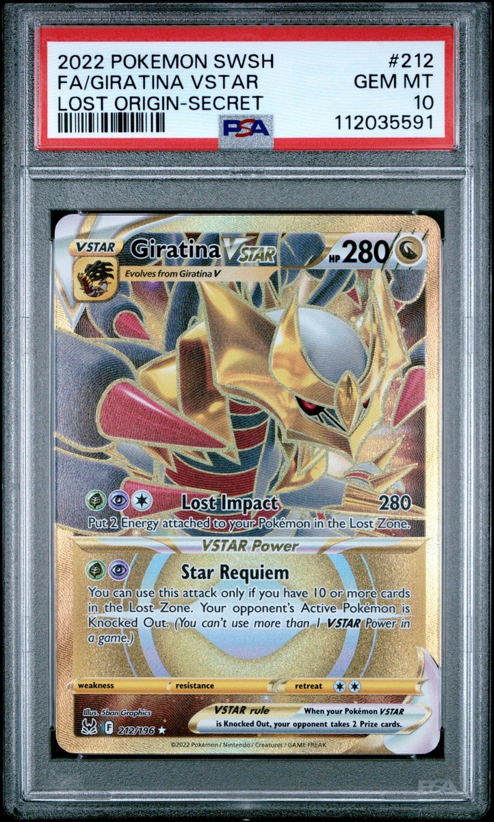PSA 10 Giratina Vstar Secret Rare #212 2022 Pokemon Lost Origin