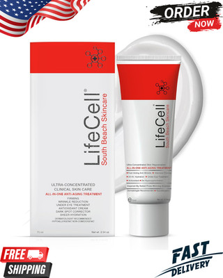 New Live Cell South Beach Skincare All-In-One Anti Aging Treatment Cream 2.54oz