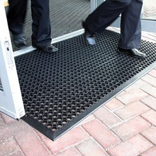 Large Rubber Doormat for Outside - 60 x 35 Heavy Duty Outdoor Drainage Mats