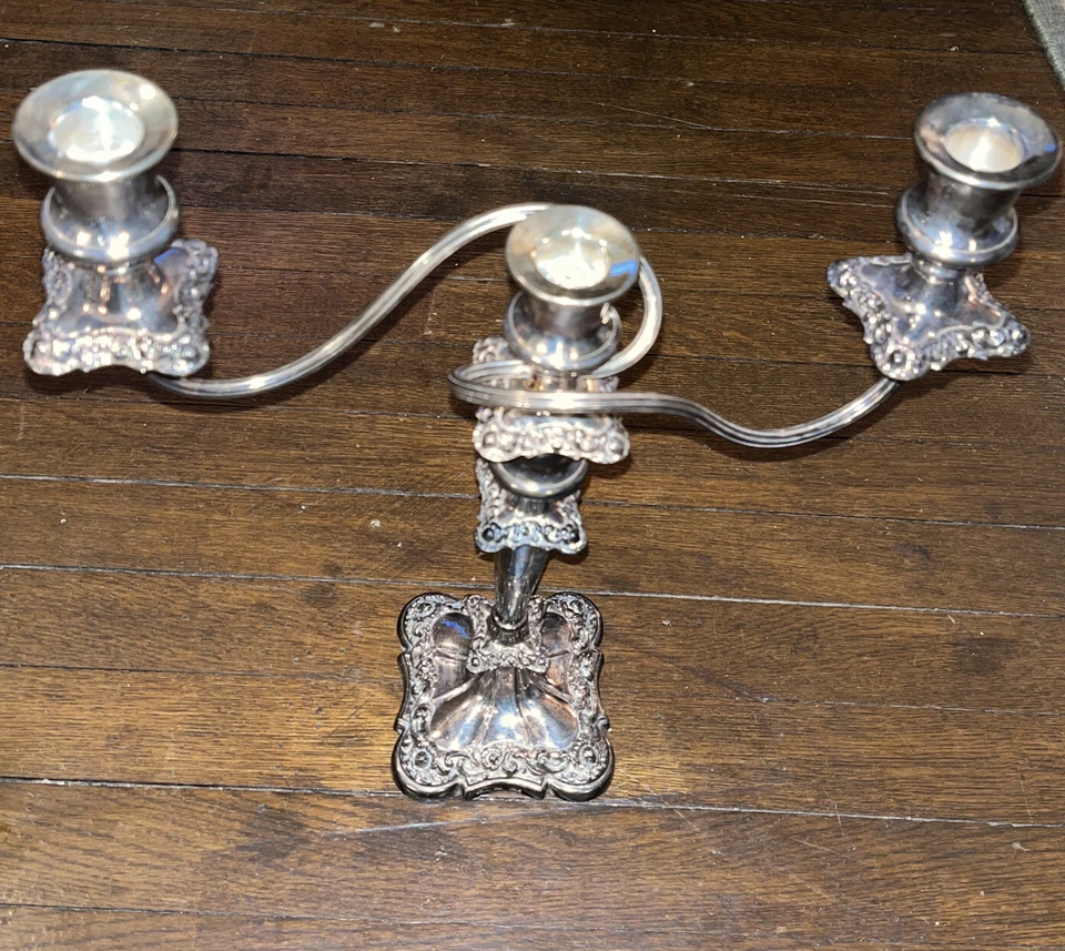 Antiguo Par de Candelabros BARKER-ELLIS Serpentina Victoriana 3 Brazos 15" Foto 2 de 4