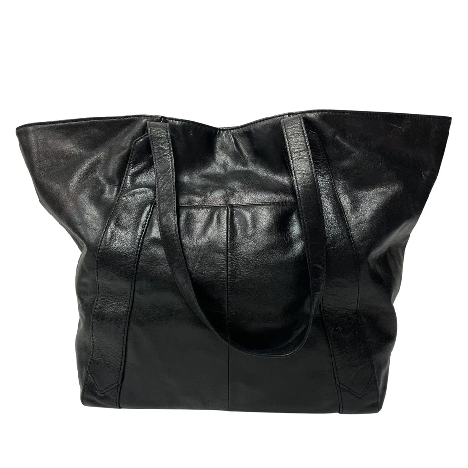 Badgley Mischka Black Leather CHIC SHOPPER Hand Bag Gold ARGYLE STUDDED Purse - Image 4 of 4