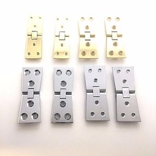 2x Solid Pol Brass,Chrome & Satin Counterflap Bartop Worktop Shop Counter Hinges