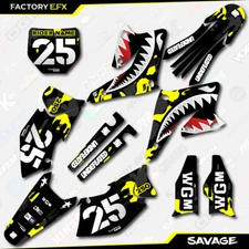 Black & Yellow Savage Camo Racing Graphics Kit fits Suzuki RMZ250 RMZ 250 04-06